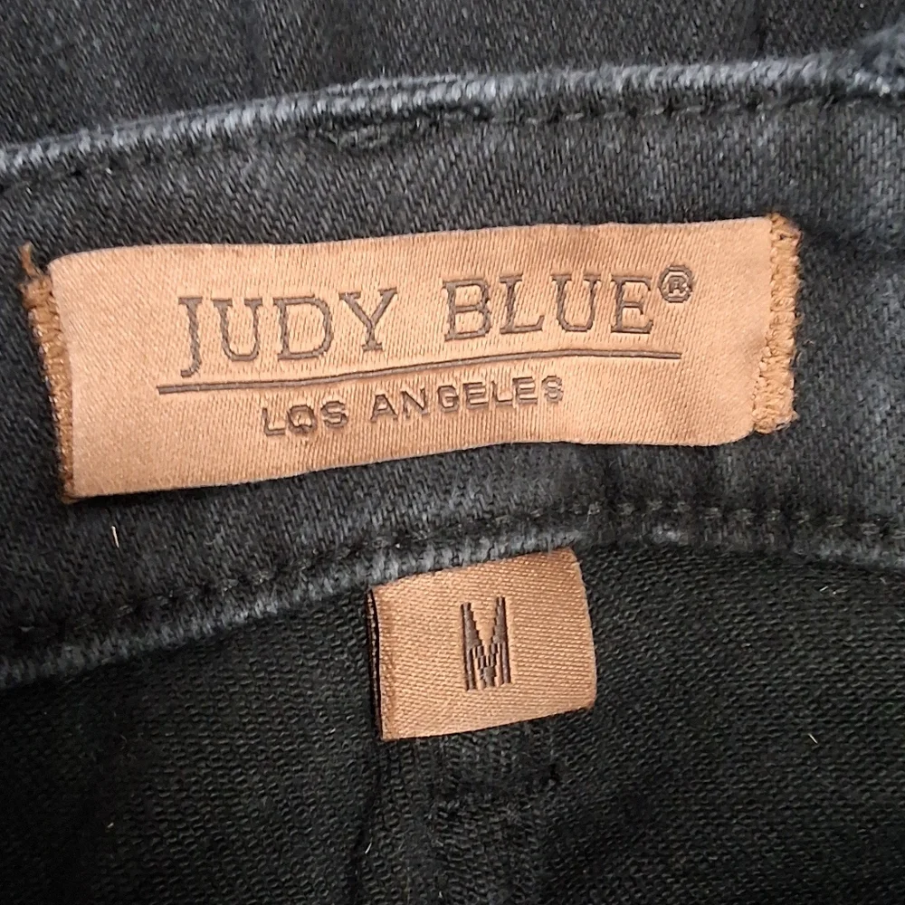 Judy Blue~Women Zoey Tummy Control Flare Denim Overalls~Black Bibs~Western~MED - Picture 2 of 11